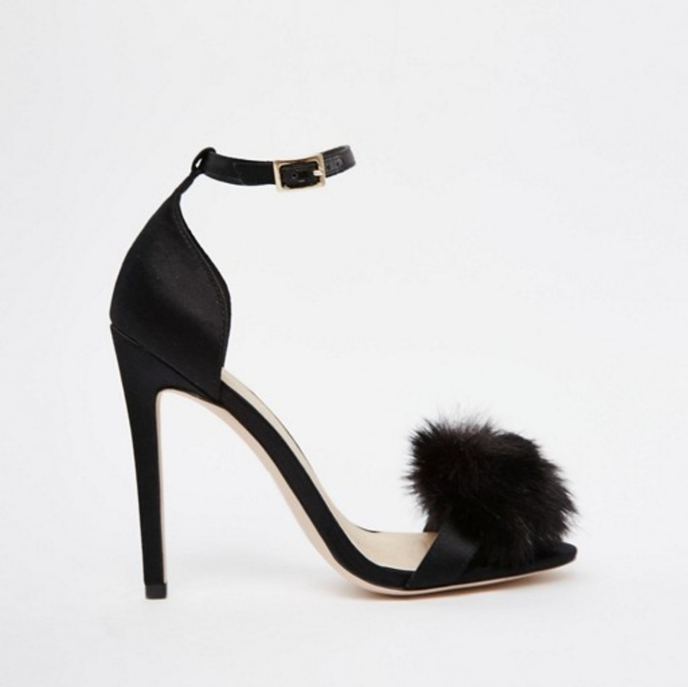 Asos HIGHNESS heels sandals pom poms